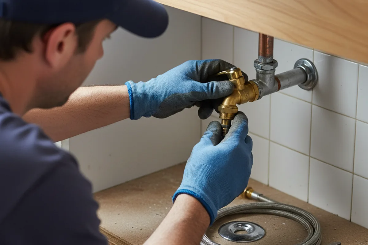 Shutoff valve and fitting work during Faucet and Fixture Repair in Trade